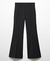 Mango Women's Mid-Rise Flared Pants