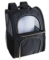 Soft Sided Multi-Entry Collapsible Travel Pet Carrier Backpack With Removable Lining