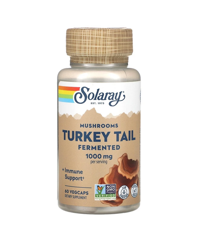 Solaray Fermented Turkey Tail Mushrooms 1 000 mg - 60 VegCaps (500 mg per Capsule) - Assorted Pre