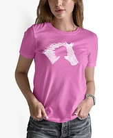 La Pop Art Women's Word Girl Horse T-Shirt
