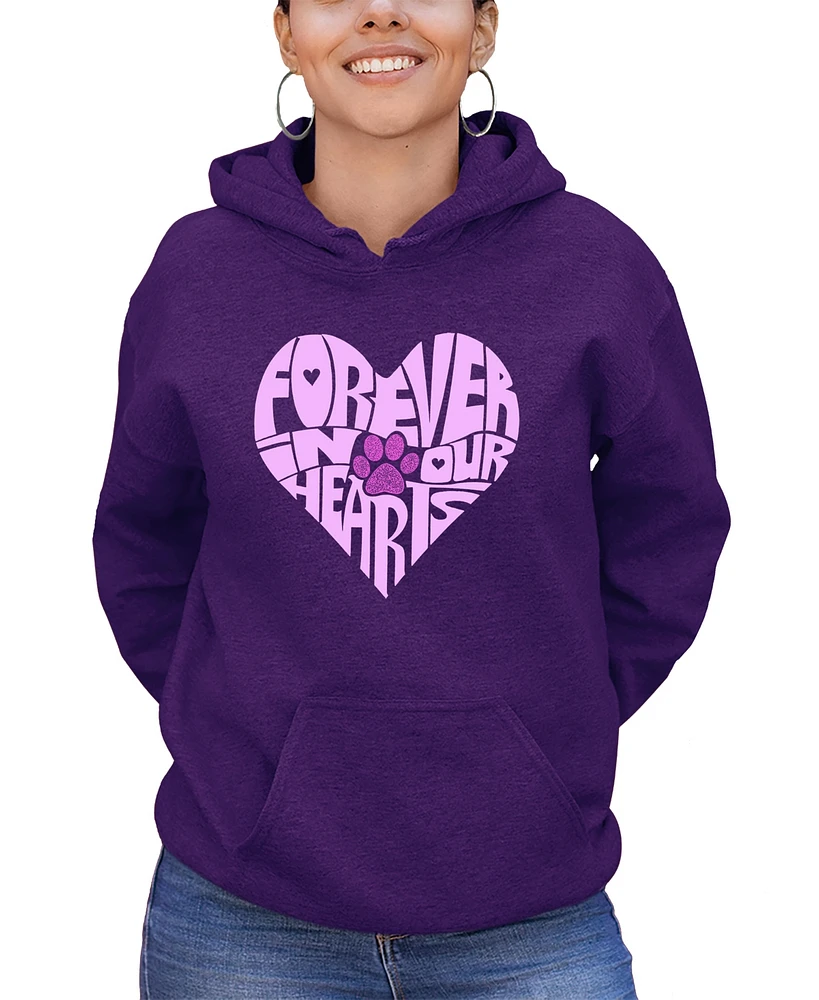 La Pop Art Women's Word Forever Our Hearts Hooded Sweatshirt