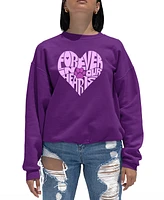 La Pop Art Women's Word Forever Our Hearts Crewneck Sweatshirt