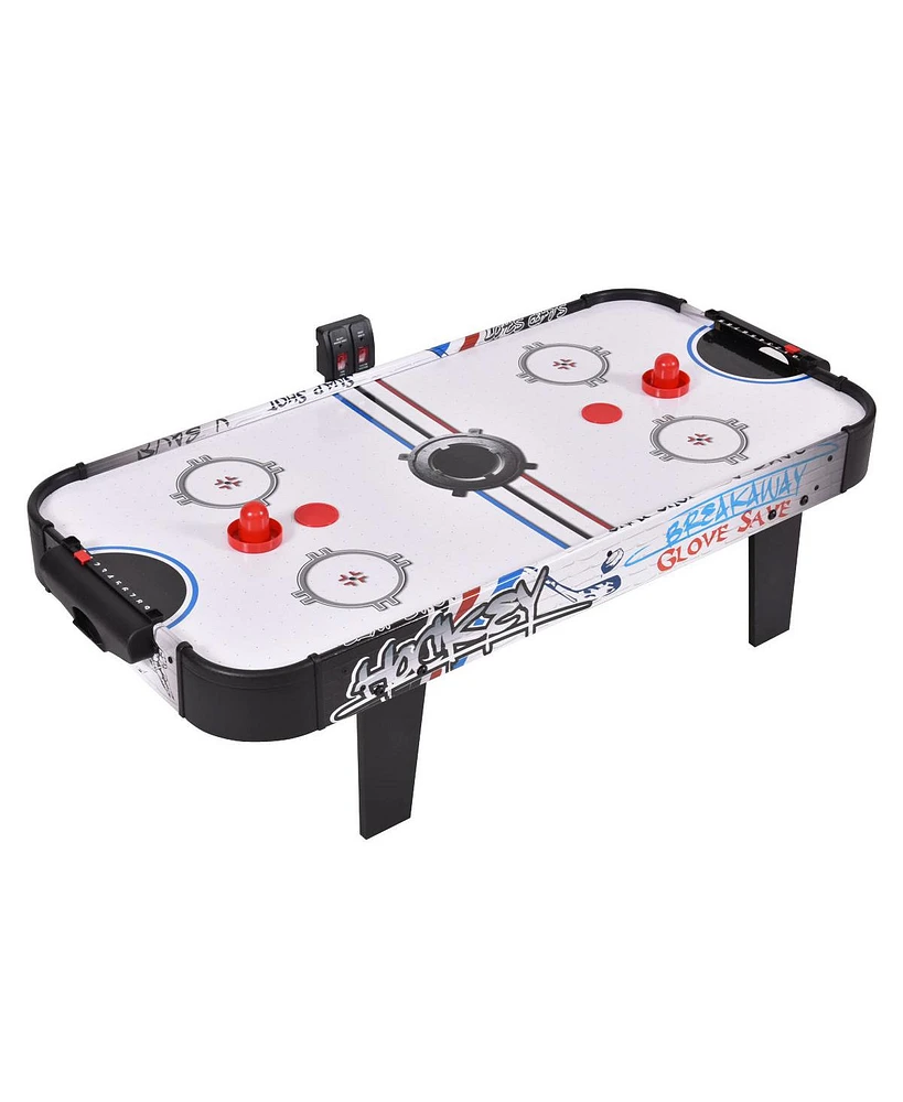 Sugift 42 Inch Air Powered Hockey Table Top Scoring 2 Pushers