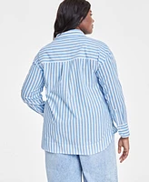 On 34th Trendy Plus Striped Shirt