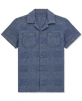 Guess Big Boys Indigo Dobby Short-Sleeve Cotton Shirt - Dimw