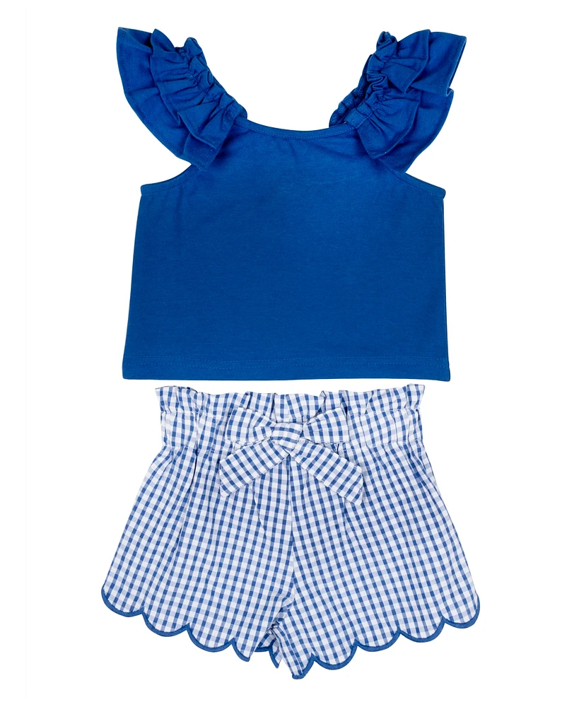 Rare Editions Baby Girl Gingham Short Set