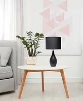 Creekwood Home Essentix 18.11" Traditional Standard Ceramic Dewdrop Table Desk Lamp with Matching Fabric Shade
