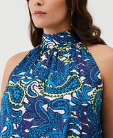 Ella Rafaella Plus Paisley Print Sleeveless Halter Top