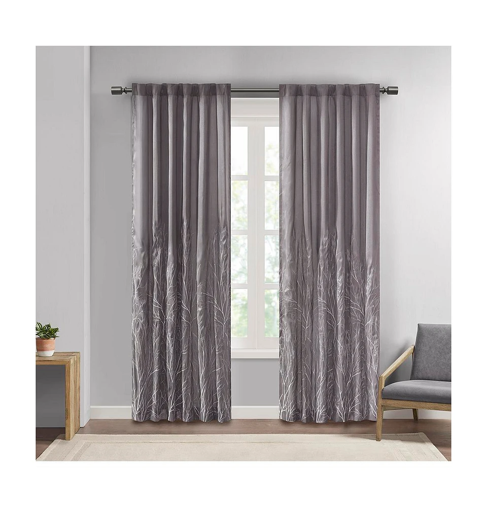 Madison Park Andora Botanical Embroidered Curtain Panel