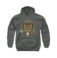 Black Adam Boys Youth Justice Society Pull Over Hoodie / Hooded Sweatshirt