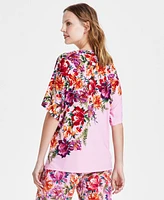 Jm Collection Women's Printed Dolman-Sleeve Top, Created for Macy's