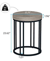 Tribesigns Round End Table, Modern Side Small Accent Nightstand with Metal Frame for Living Room Sofa Couch, Bedroom, Easy Assembly, Space Saving