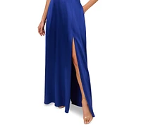 Adrianna by Papell Women's Satin Corset Maxi Dress