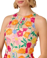 Adrianna Papell Women's Floral-Embroidered Column Dress