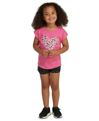 adidas Toddler & Little Girls Heart T-Shirt Printed Shorts, 2 Piece Set