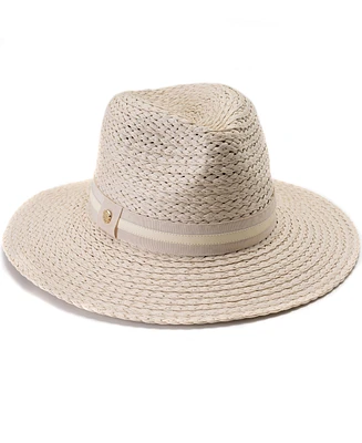 Vince Camuto Straw Panama Hat with Ribbon Trim