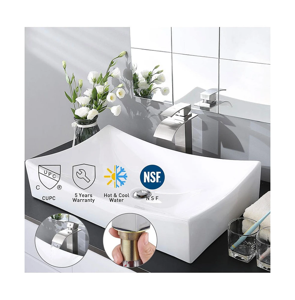 Yescom Aquaterior Modern 1 Hole Bathroom Faucet Vanity Sink Basin Single Handle Diy Kitchen Bn