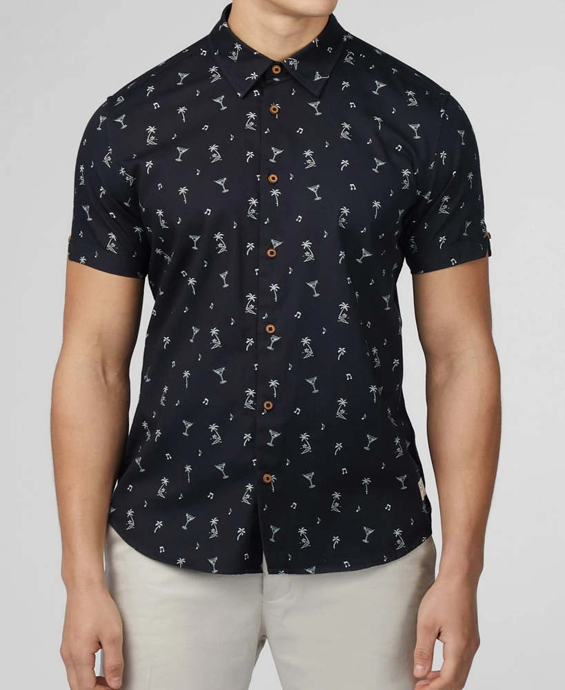 Ben Sherman Men's Scattered Print Short Sleeve Shirt