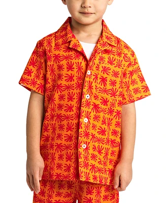 Sovereign Code Big Boys Printed Seersucker Short-Sleeve Button-Down Shirt