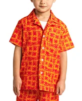 Sovereign Code Big Boys Printed Seersucker Short-Sleeve Button-Down Shirt