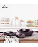 Cuisinel Cast Iron Skillet Set - 4-Piece Chef Pan - 6" + 8" + 10" + 12"-Inch