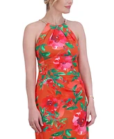 Eliza J Women's Floral-Print Halter Sheath Dress