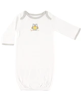 Luvable Friends Baby Baby Unisex Cotton Gowns, Owl, 0-6 Months