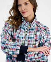 Nautica Jeans Women's Patchwork Plaid-Print Cotton Jacket