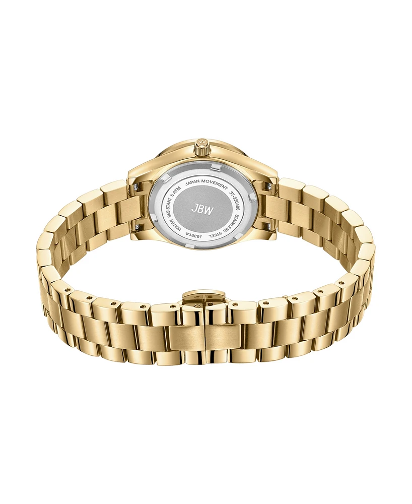 Jbw Women's Mondrian 28 Quartz 18k Gold Plated Stainless Steel Watch, 28mm