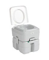 Outsunny Camping Toilet Portable Toilet for Adults with Level Indicator