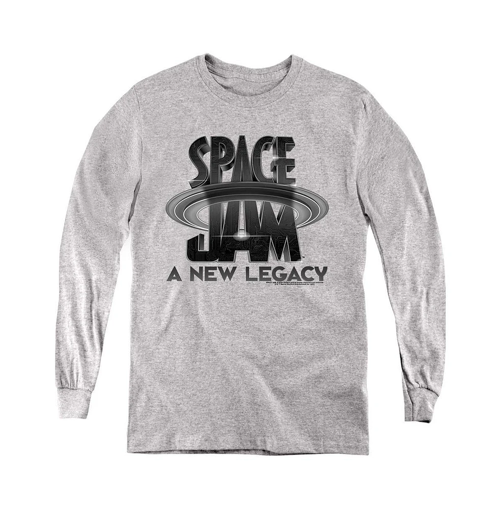 Space Jam 2 Boys Youth Logo Black Long Sleeve Sweatshirt