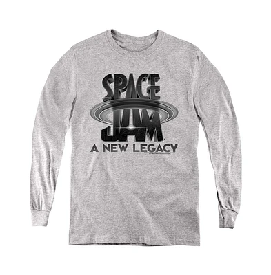 Space Jam 2 Boys Youth Logo Black Long Sleeve Sweatshirt