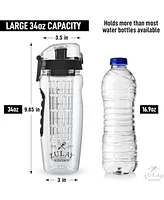 Leakproof Fruit Infuser Water Bottle with Anti-Slip Grip Large, 34 oz