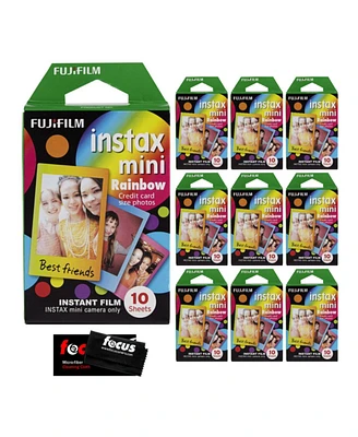 Fujifilm Instax Mini Instant Rainbow Film (10-Pack) with Cleaning Cloth