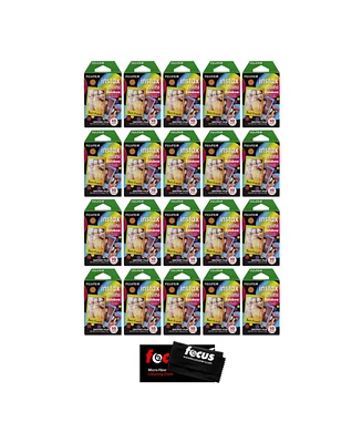 Fujifilm Instax Mini Instant Rainbow Film (-Pack) with Cleaning Cloth