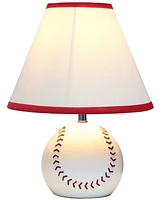 Simple Designs SportsLite 11.5" Tall Athletic Sports Baseball Base Ceramic Bedside Table Desk Lamp