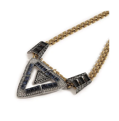 Sohi Women's Black Geometric Collar Necklace
