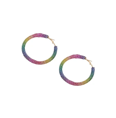 Sohi Women's Gold Metallic Ombre Hoop Earrings