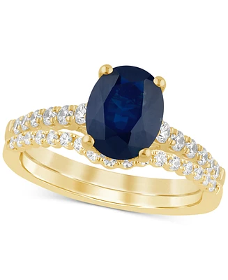 Sapphire (2-1/4 ct. t.w.) & Diamond (1/4 Bridal Set 14k Gold