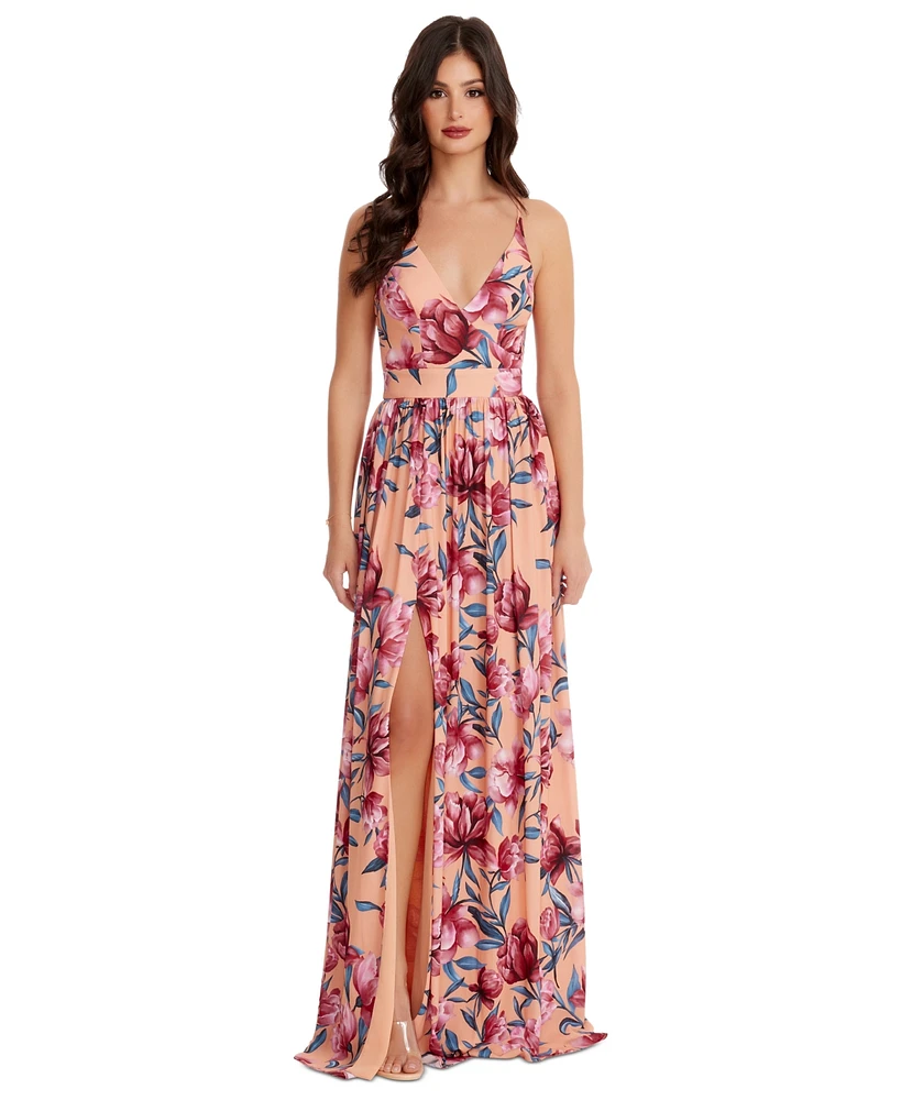 Dress the Population Women's Danae Floral-Print Maxi