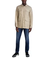 Karl Lagerfeld Paris Men's Loose-Fit Linen Safari Jacket