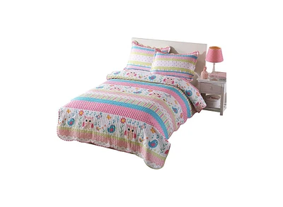 MarCielo Kids Girls Quilt Set Bedspread Coverlet Set A73 Full