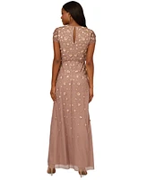 Adrianna Papell Women's 3D Embellished Blouson Gown