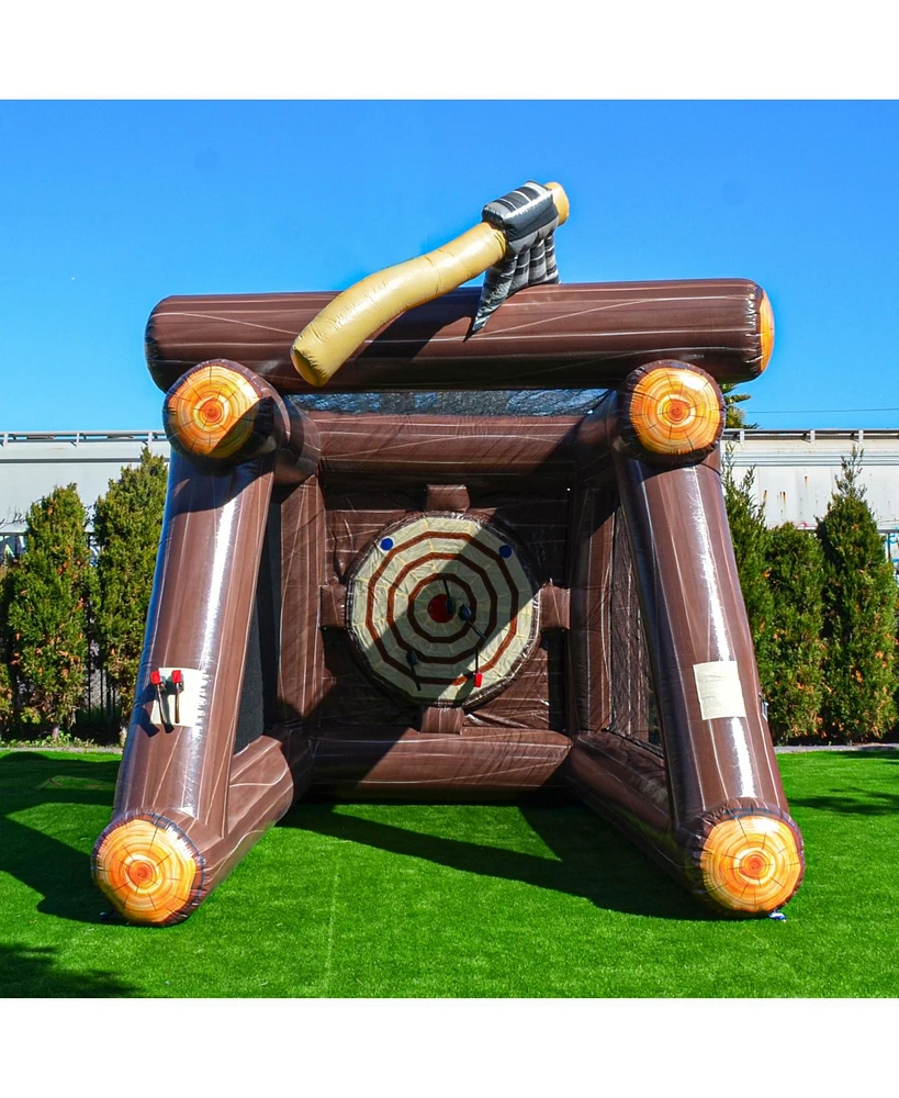 Xjump Axe Throwing Target Game Inflatable (with Blower And Foam Axes)