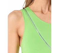 Michael Michael Kors Women's Zip Front One-Shoulder One-Piece Swimsuit