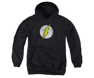 Flash Boys Dc Youth Comics Logo Distressed Pull Over Hoodie / Hooded Sweatshirt