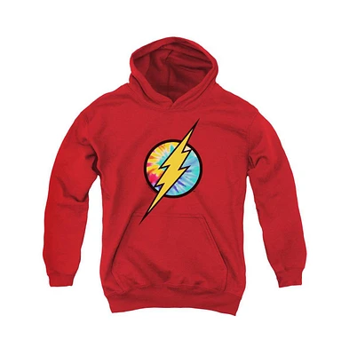 Flash Boys Dc Youth Comics Tie Dye Logo Pull Over Hoodie / Hooded Sweatshirt