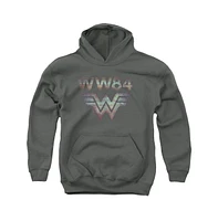 Wonder Woman Boys 84 Youth Static Tv Lines Pull Over Hoodie / Hooded Sweatshirt