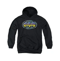 Batman Boys Youth Hot Rod Shield Pull Over Hoodie / Hooded Sweatshirt