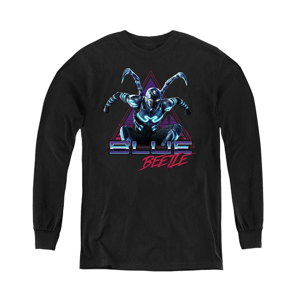 Blue Beetle Boys Youth Leaping Triangle Long Sleeve Sweatshirt